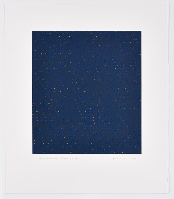 James Hugonin, Study in Elliptical Form I (Yellow on Indigo), 2018