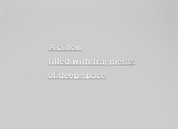 Katie Paterson IDEAS - (A pillow filled with fragments of deep space), 2021 Micro-waterjet-cut Sterling Silver Edition of 3, this is 1/3 11.1 x 26.2 x 0.3 cm 4 3/8 x 10 1/4 x 1/8 in