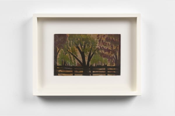 Frank Walter, Red and Green Trees with Fence