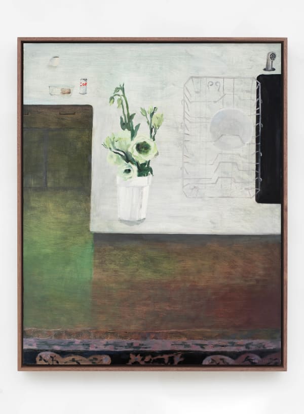 Aubrey Levinthal, Counter with Lisianthus, 2025