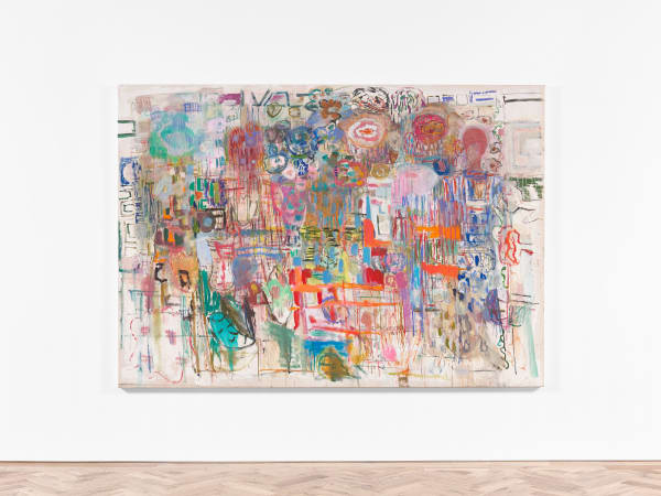 Lorna Robertson Try see, try say, 2022 oil on canvas 184 x 262 x 4 cm 72 1/2 x 103 1/8 x 1 5/8 in