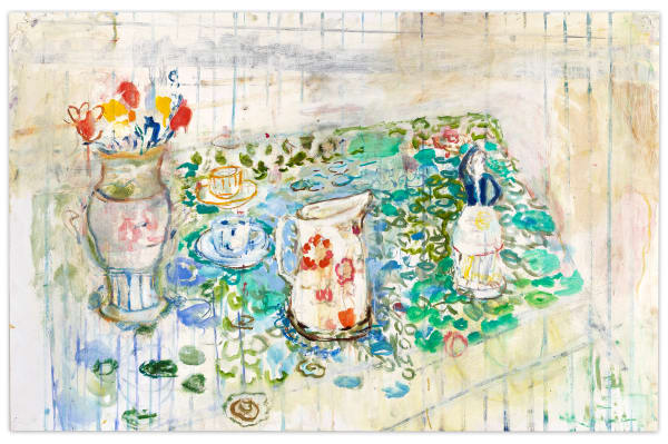 Lorna Robertson Still life at North Berwick, 2016 oil on paper 82 x 127 cm/ 32 1/4 x 50 in (paper size) 91 x 136.2 x 7 cm/ 35 7/8 x 53 5/8 (framed)