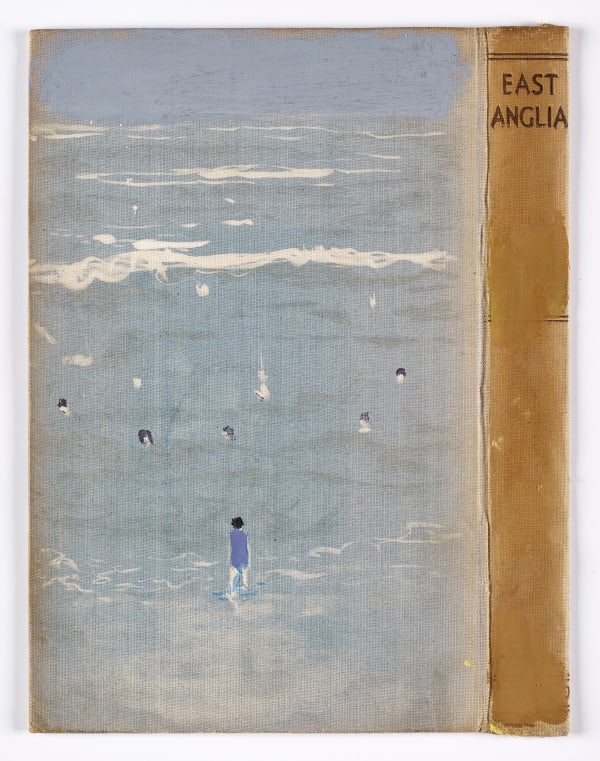 Andrew Cranston Swimming with Lynda, 2018 watercolour and bleach on hardback book cover 21.5 x 16.5 cm 8 1/2 x 6 1/2 in