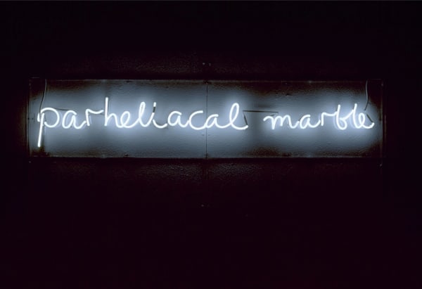 Ian Hamilton Finlay Parheliacal Marble, 1992 neon, with Julie Farthing 33.5 x 151 cm 13 1/4 x 59 1/2 in