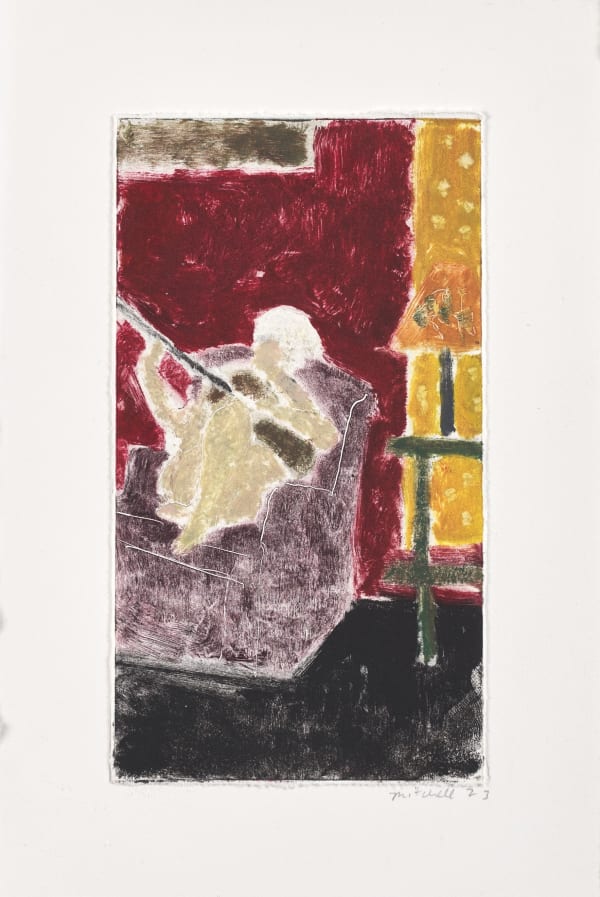 John Joseph Mitchell Untitled, 2023 monotype with relief ink mounted on Rives BFK 28 x 20 cm (framed) 11 x 7 ⅞ in