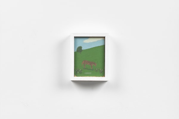 John Joseph Mitchell Grazing Horse, 2023 oil on panel in artist's frame 16.8 x 13.5 cm 6 ⅝ x 5 ¼ in