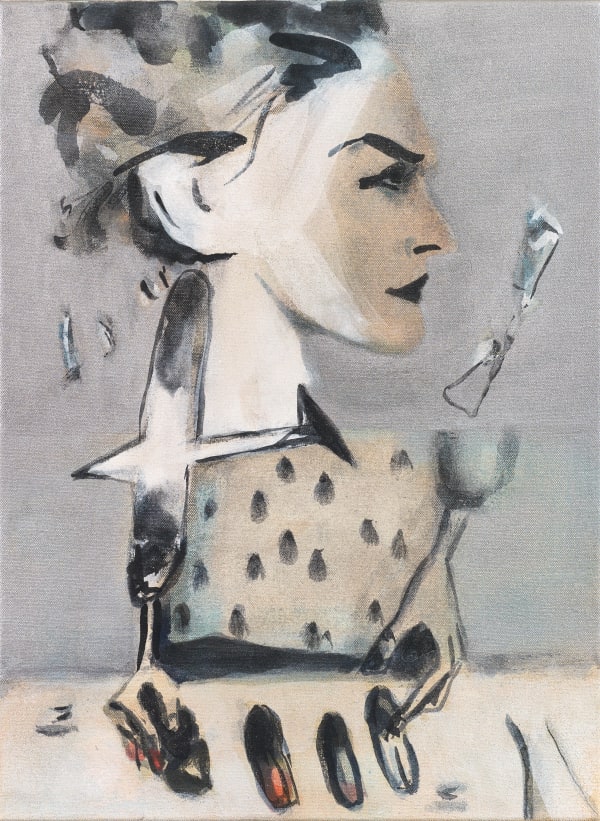 Moyna Flannigan Silvery Forgetting, 2020 distemper on canvas 40 x 30 cm 15 3/4 x 11 3/4 in