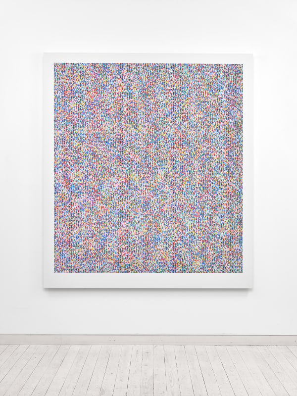 James Hugonin Fluctuations in Elliptical Form (V), 2019 - 2021 oil and wax on wood 200.5 x 178.8 cm 79 x 70 3/8 in