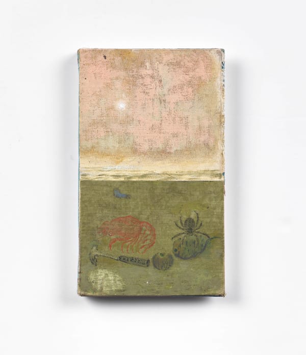 Andrew Cranston Half of what I say is meaningless, 2023 oil on hardback book cover 21.0 x 12.7 cm (unframed) 8 1/4 x 5 in