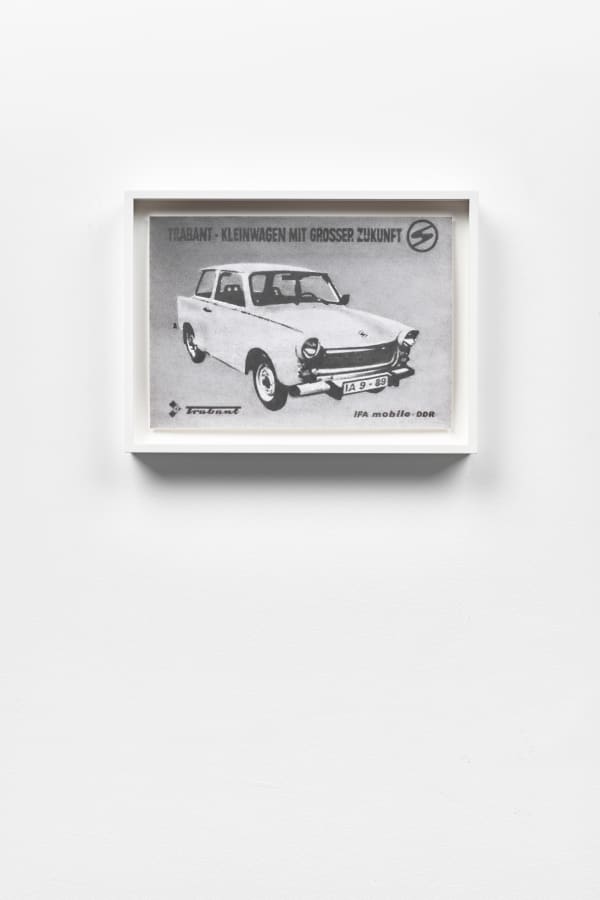 Richard Forster DDR Trabi advertisement, 2015 pencil and acrylic on paper 24.9 x 33.5 cm (frame) 9 3/4 x 13 1/4 in