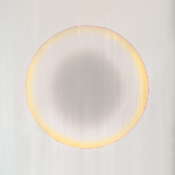 Garry Fabian Miller Darkroom's Erasure, 2020 Light, oil, Lambda c-type print from dye destruction print edition 3 of 3 with 2 APs. 111.3 x 111.3 x 6.4 cm 43 7/8 x 43 7/8 x 2 1/2 in (framed)