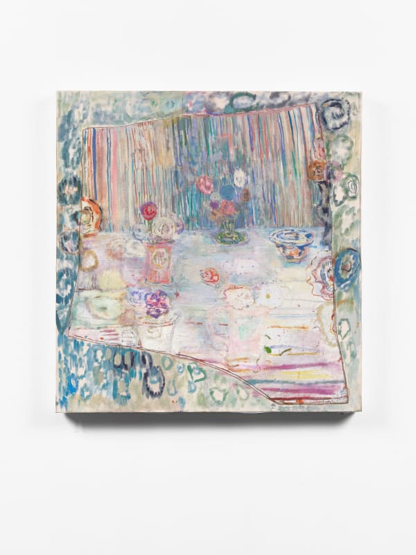 Lorna Robertson Saints and liars, 2022 oil on canvas 85 x 81.5 x 4 cm 33 1/2 x 32 1/8 x 1 5/8 in