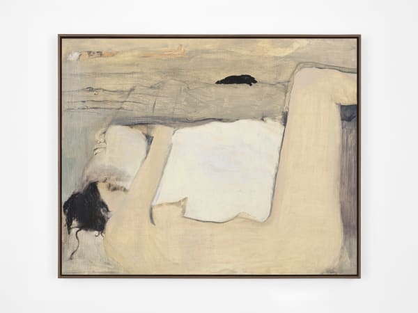 Aubrey Levinthal Watching Self Sleep, 2025 oil on panel 63.2 x 78.3 cm (frame) 24 7/8 x 30 7/8 in