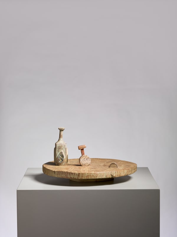 Joel Tomlin Still life 02, 2023 found wood and beeswax with tempera paint 18 x 33 cm 7 1/8 x 13 in