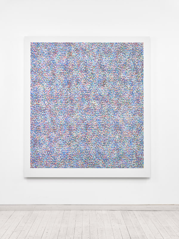 James Hugonin Fluctuations in Elliptical Form (VI), 2019 oil and wax on wood 200.6 x 178.8 cm 79 x 70 3/8 in