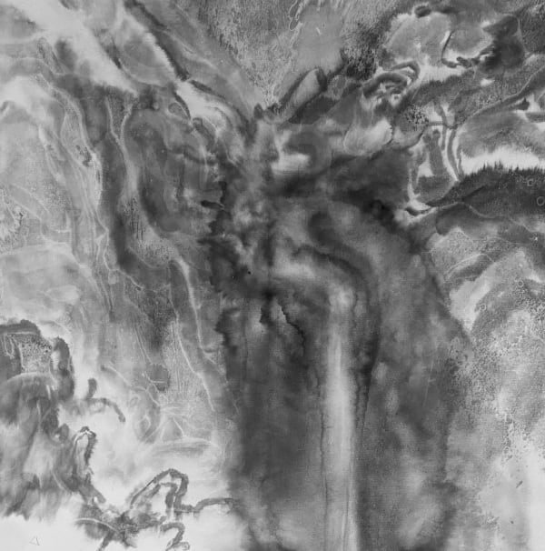 Bingyi 冰逸, Eight Views of Bewilderment 4: Flying Waters Falling into Deep Mountains 罔象八景之四:深谷飞瀑, 2021
