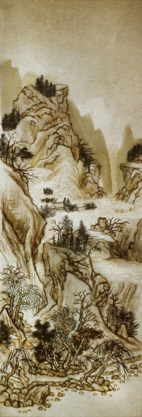 Xu Bing 徐冰, Background Story: Spring Clouds and Layered Mountains 背后的故事：春云叠嶂图, 2019