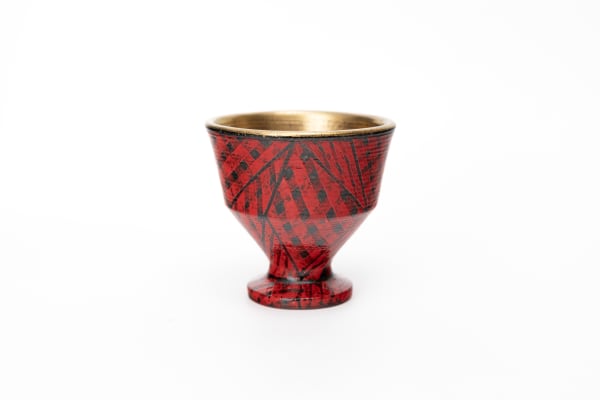 Masahiro Maeda Tall-Foot Sake Cup in Layered Glazes 色絵高杯, 2025 Ceramic, iro-e glaze