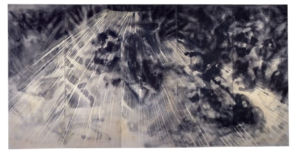 Ikuro Yagi Mt. Fuji, 2004 Washi paper, panel board, adhesive paste, Sumi ink, gold leaf