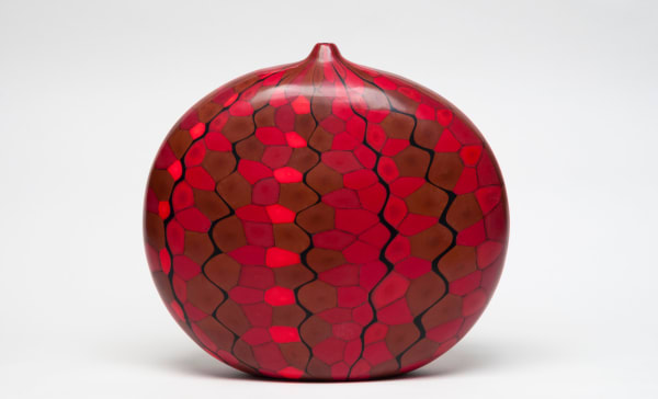 Massimo Micheluzzi Red Murrine Vase, 2016 Hand-blown and carved glass