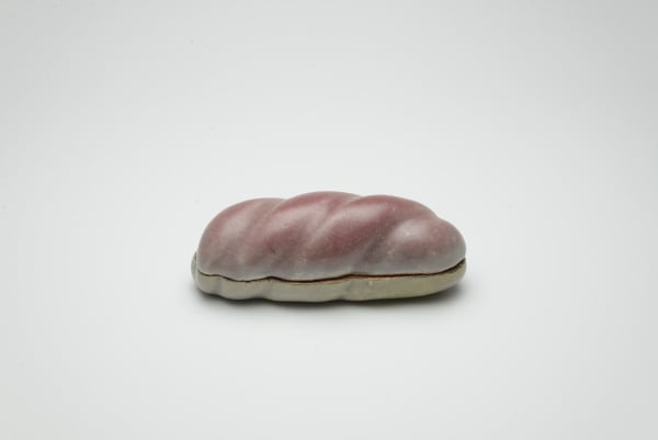 Shin Fujihira, Cinnabar Incense Container 辰砂香合, 1990