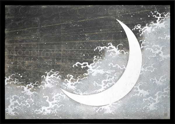 Ken Matsubara Crescent Moon 月 Painting