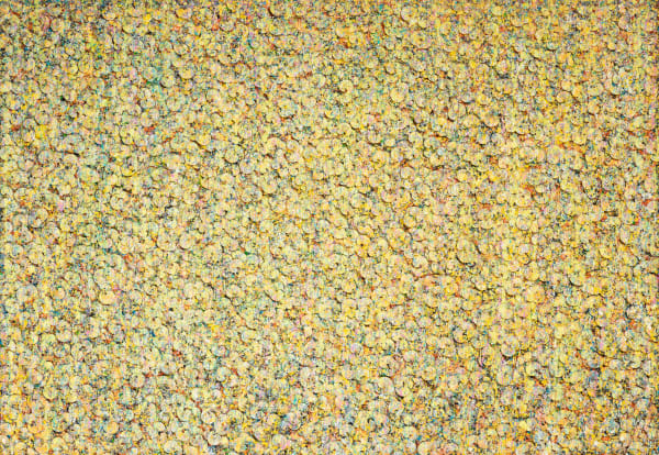 KAKU "Untitled" (Wire, Washi, Paint) -「無題」(50号 螺旋・彩色黄) Painting