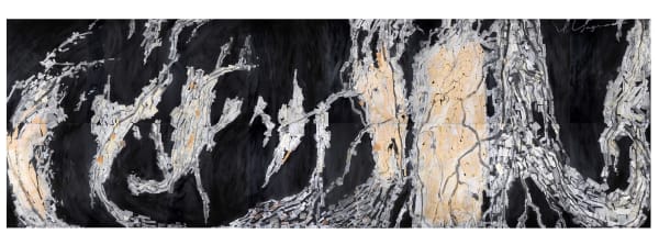 Ikuro Yagi Nature Ⅱ 仮題, 2020-2023 Panel board, paste, Sumi ink, powdered & mineral pigments, oil pigments, Cashew lacquer, washi paper collage