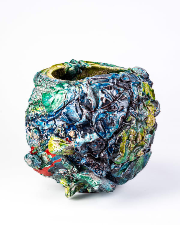 Kodai Ujiie Oribe Lacquer Jar - 織部漆朱塗大壺, 2023 Ceramic