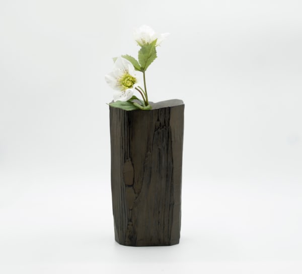 Jihei Murase Silver Hatchet-Shaved Flower Vase, 2022 Lacquer