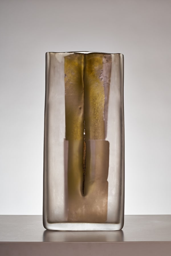 Laura de Santillana CUT 08 (Clear with Gold Foil), 2005 Hand-blown, shaped, compressed and cut glass, gold foil