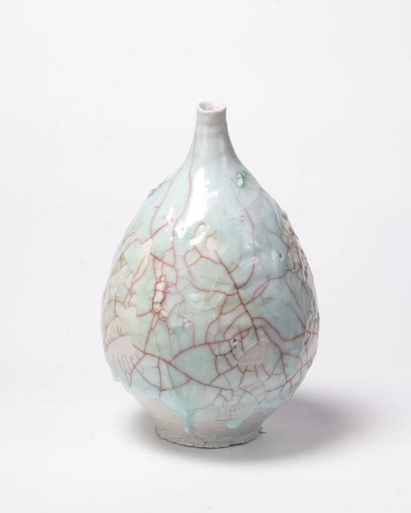 Kodai Ujiie, Celadon Lacquer Vase - 漆貫入彩青白磁中壺, 2023