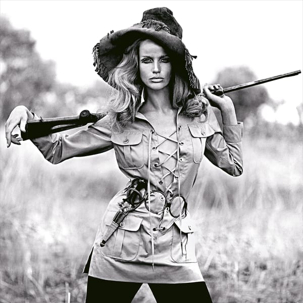 Franco Rubartelli, Veruschka, Safari dress by Yves Saint Laurent, French Vogue, July/August , 1968