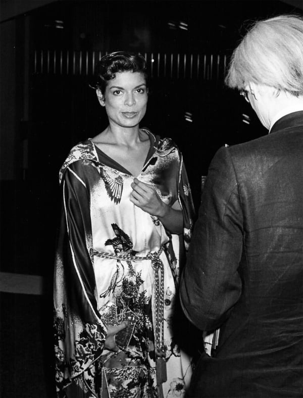 Ron Galella, Bianca Jagger and Andy Warhol at the opening of the Peking Opera at the Metropolitan Opera House, August 12, 1980