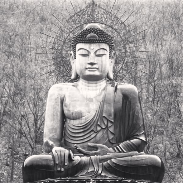 Michael Kenna, Seated Buddha Statuary, Shin-Heung Temple, Gangwondo, South Korea, 2005