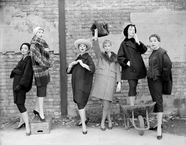 Norman Parkinson, London Docklands, published in British Vogue, September, 1957