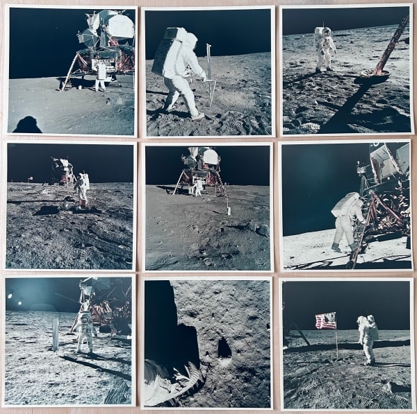 NASA vintage photographs, Apollo 11 mission, Buzz Aldrin on moon surface, July, 1969