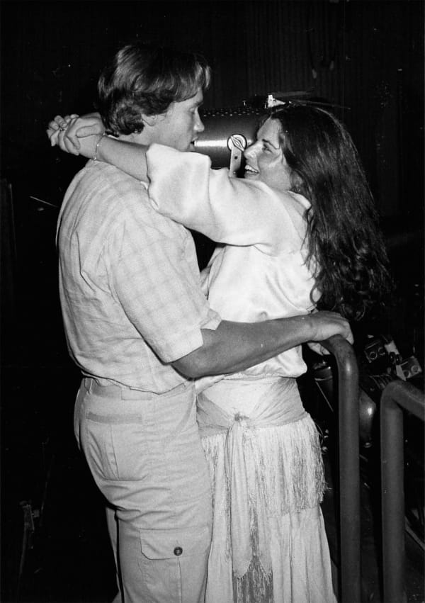 Ron Galella, Arnold Schwarzenegger and Maria Shriver on the balcony at Xenon, New York City, July 27 , 1978