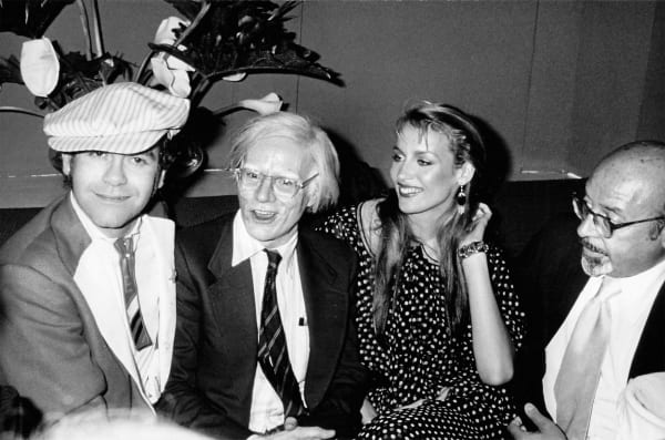 Ron Galella, Elton John, Andy Warhol, Jerry Hall, and Ahmet Ertegun, Xenon Nightclub, June 12, 1978
