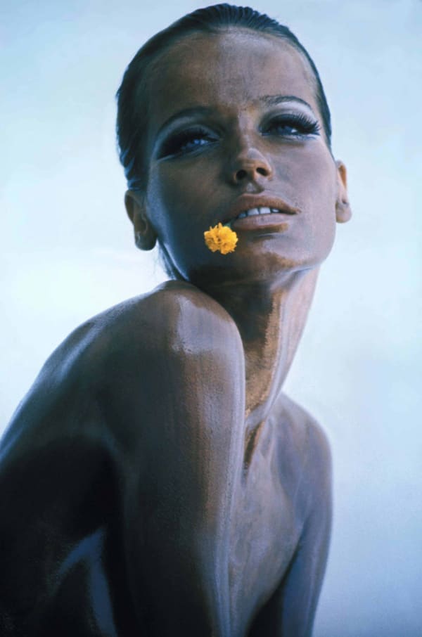 Franco Rubartelli, Veruschka, Yellow Flower, Central Republic of Africa, for French Vogue, 1967