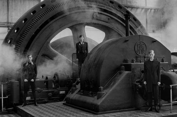 Peter Lindbergh, Michaela Berko, Linda Evangelista, Kristen Owen, Comme des Garçons, Nancy, France, 1988