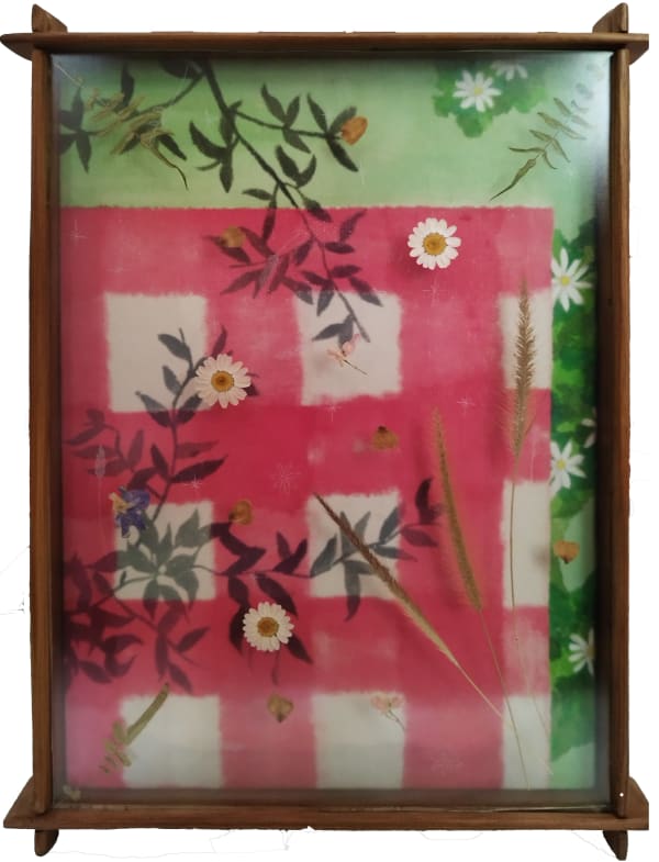 Ella Wijt, Picnic Goddess Alights in a Cherry Tree Amid Her Dancing Daisies, Gazing 1 , 2022