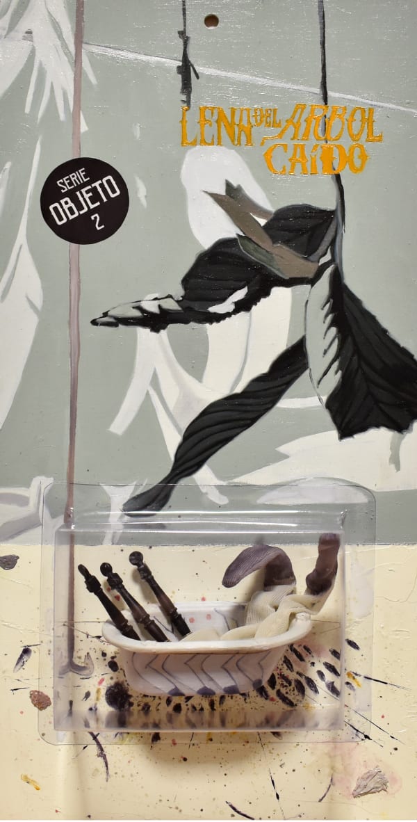 Carolina Muñoz Serie Objeto 2, 2018 Found object, oil and acrylic on wood 30 x 15 x 5 cm