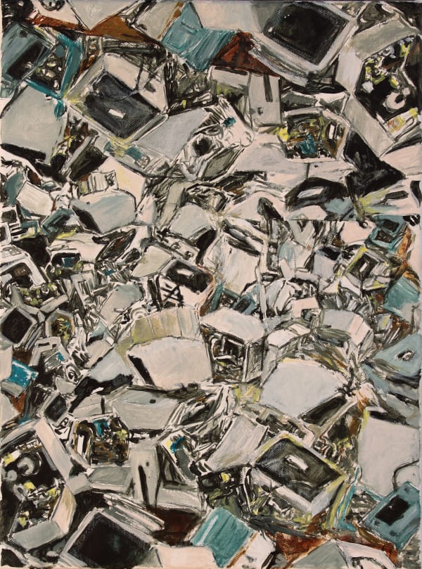 Johans Peñaloza De-Tecnologizar IV, 2022 Acrylic on canvas 40 x 30 cm