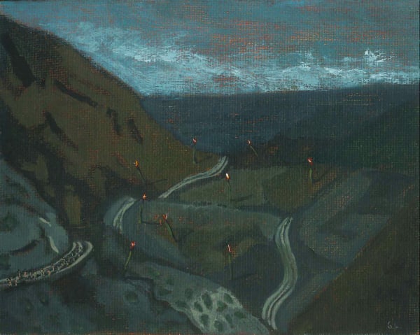 Coco González Lohse Camino a la Tierra Prometida, 2020 Oil on canvas board 12 x 15 cm