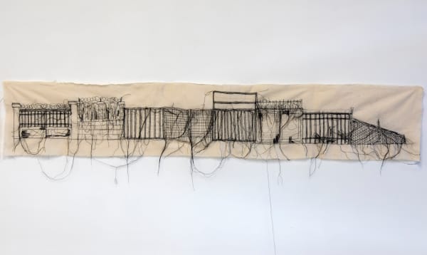 Fabiola Arenas (Des)Borde XI, 2021 Embroidery with cotton threads on fabric 27 x 149 cm