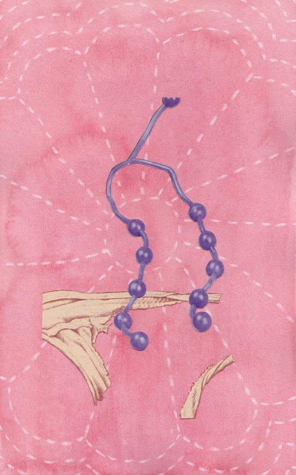 Aaron McIntosh Transitional Object Study #9, 2016 Watercolour, colour pencil, and collage on Bristol Board 23 x 11.5 cm