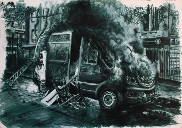 Johans Peñaloza Ensamblaje Territorial n°35, 2022 Acrylic on canvas 77.5 x 109.9 cm