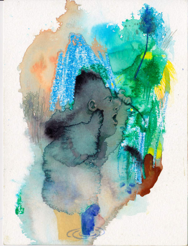 Elías Santis El ayudante, 2023 Watercolour on 300 gr Canson paper 21 x 15 cm