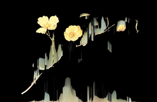 Andrea Wolf L593678, 2025 Lenticular fine art print of a digitally manipulated image created through a pixel-sorting algorithm. 103 x 160 cm